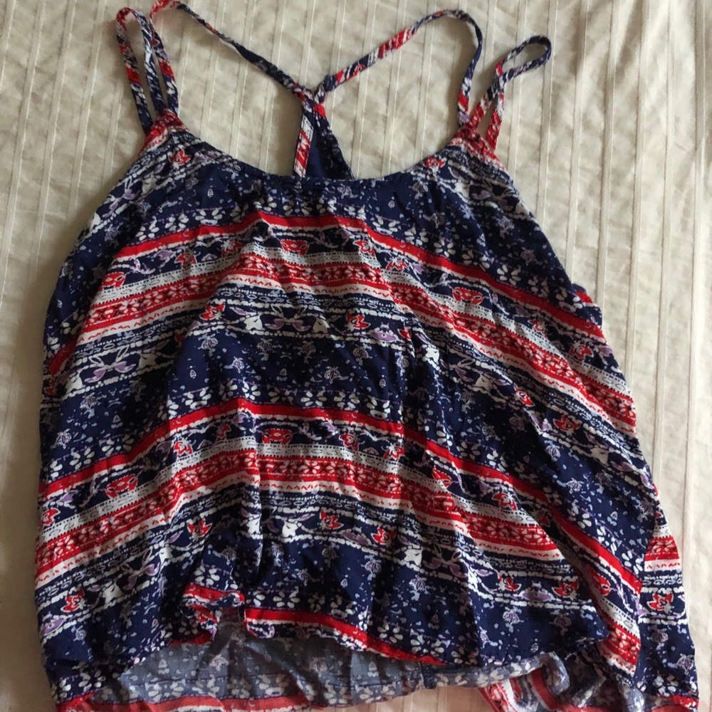 white red and blue tank